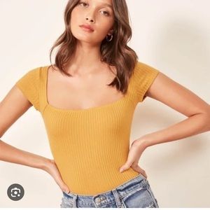 NWT REFORMATION Bardot Knit Top XS